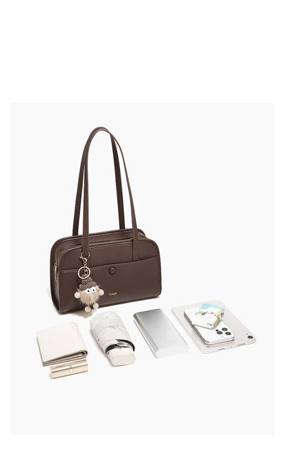 Damen-Schultertasche aus PU-Leder mit Großem Stauraum für Alltag und Beruf und Vielseitigem Einsatz