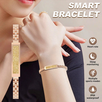 LIGE Frauen Kein Bildschirm Smartwatch Zink-legierung Bluetooth Verbunden APP Sport Smart Armband Band Herzfrequenz Schlaf Monitor Dame Geschenk