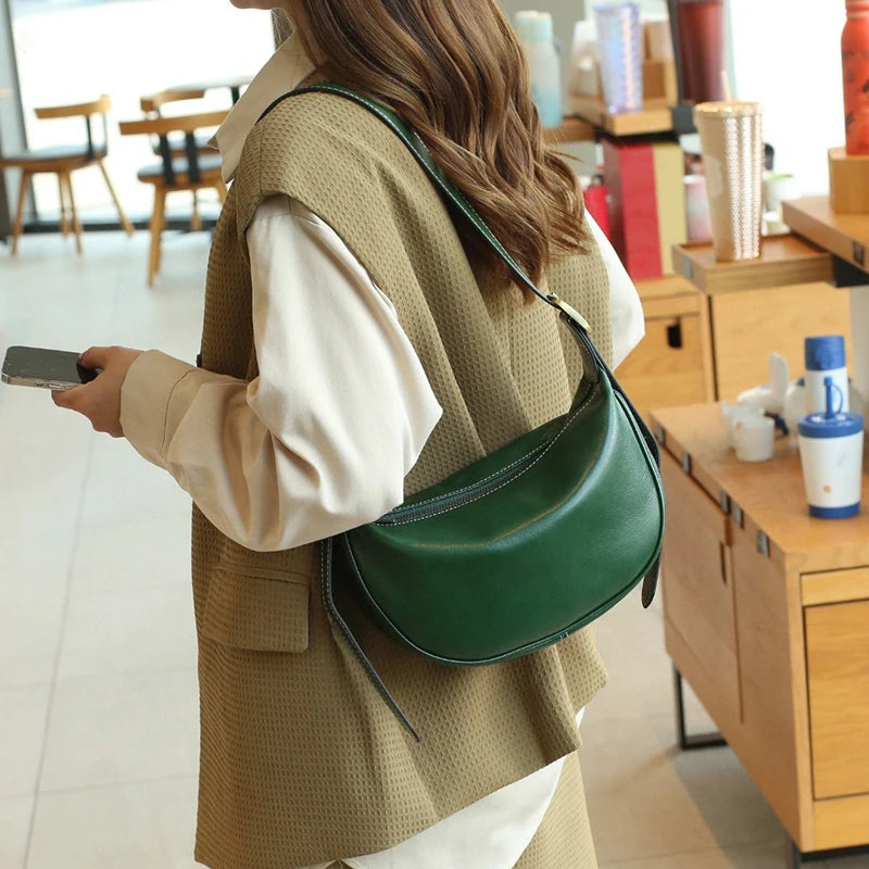 Damen Crossbody-Tasche Aus Pflanzlich Gegerbtem Leder | Vintage Stil