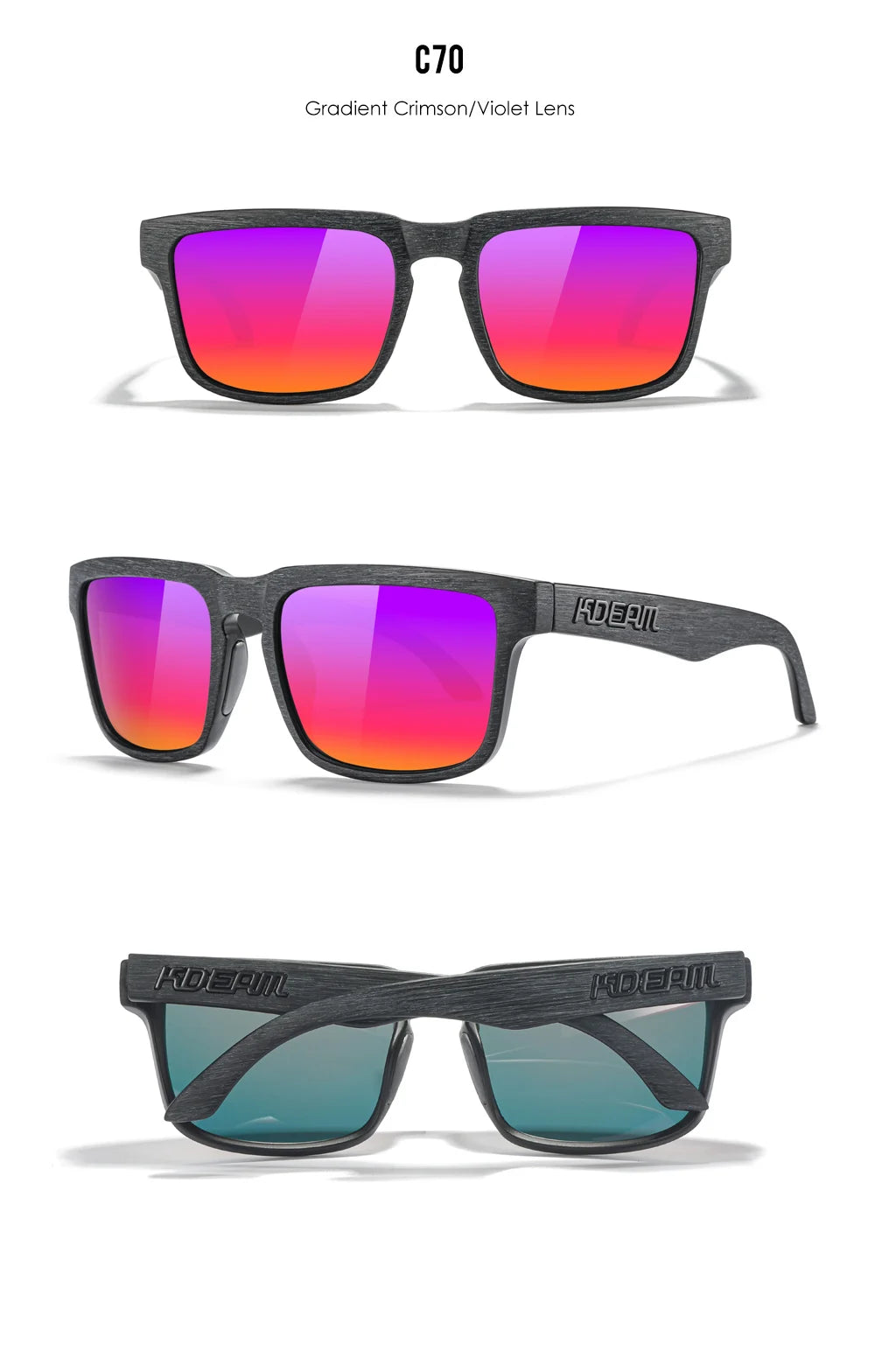 Sonnenbrille Outdoor polarisiert Farbverlauf winddicht Standardgröße Unisex