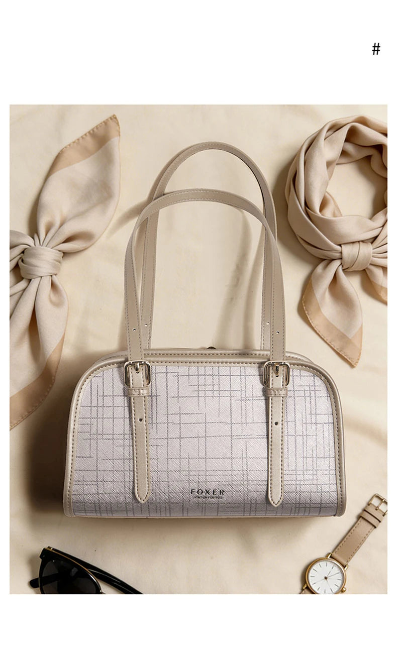 Schultertasche Aus Spaltleder Im Neuen Design Luxuriöse Satchel