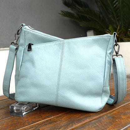 Damen-Schultertasche aus Leder schwarz großzügige Kapazität mit Reißverschluss Innenfach Alltagsbegleiter