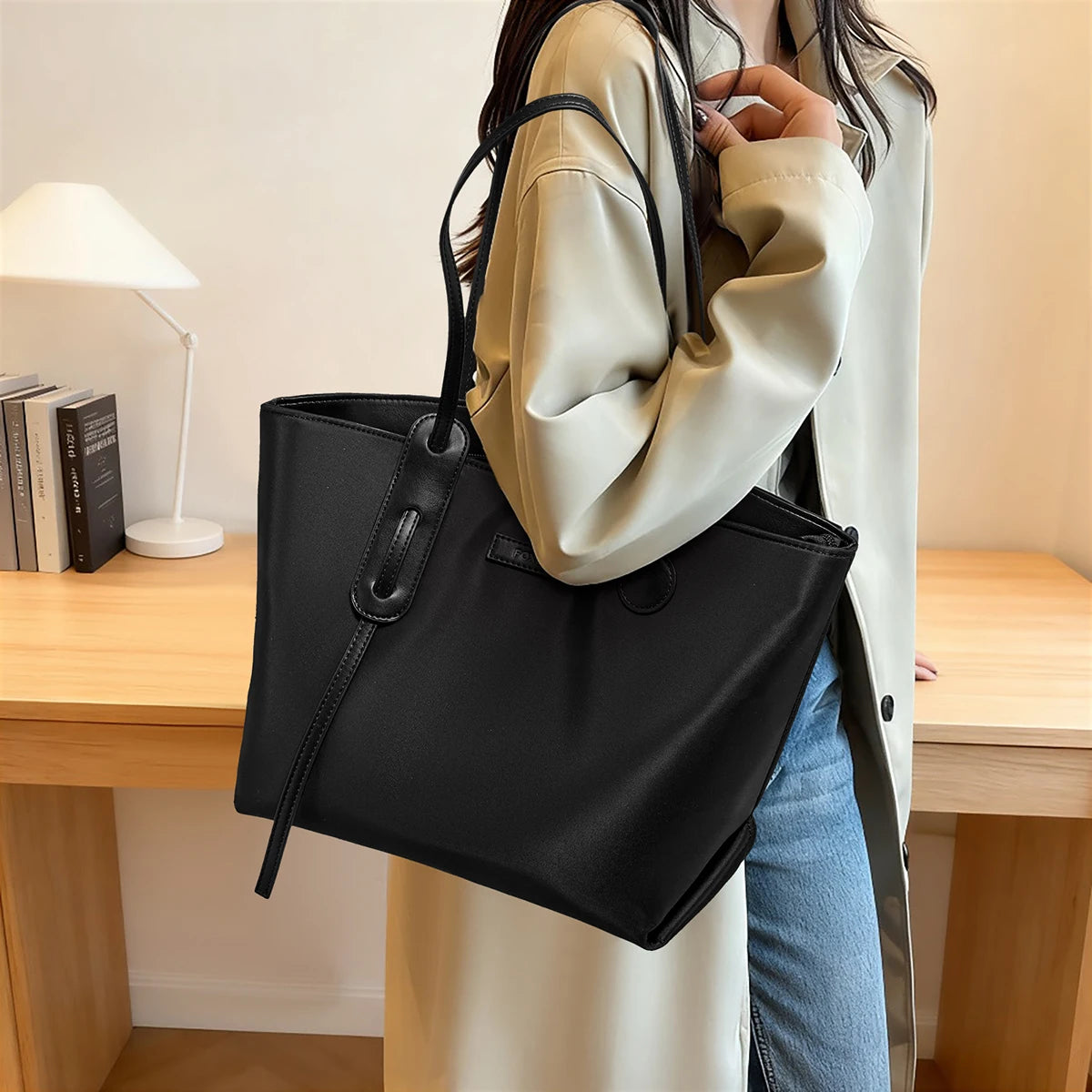 Damen Tote Bag aus weichem PU-Leder mit großem Fassungsvermögen