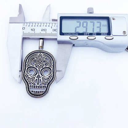 Damen-Charm-Anhänger Schädel Maske Rebel Street aus Sterlingsilber