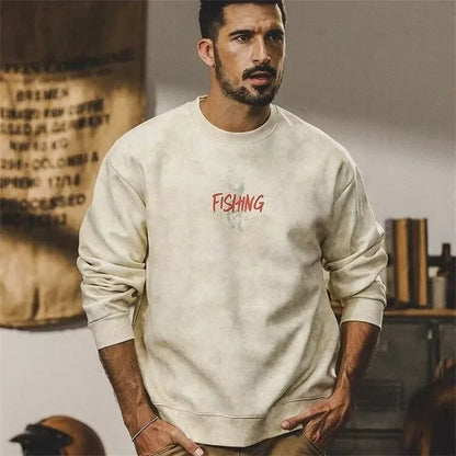 Herbst Cartoon Angeln Grafik Sweatshirts Hombre Hip Hop Mode Brief Crewneck Pullover Hoodies lässig y2k Streetwear Kleidung
