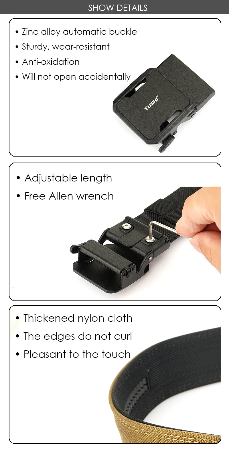 Herren-Taktischer Gürtel aus Nylon mit Hochfest-Metallschnalle, Vielseitig Einsetzbar im Outdoor-Einsatz