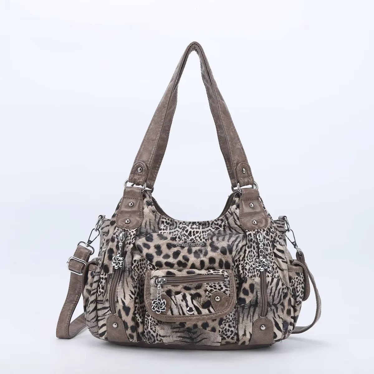 Damen-Schultertasche Aus PU-Leder Mit Reißverschluss Und Innenfach Für Alltag Und Freizeit