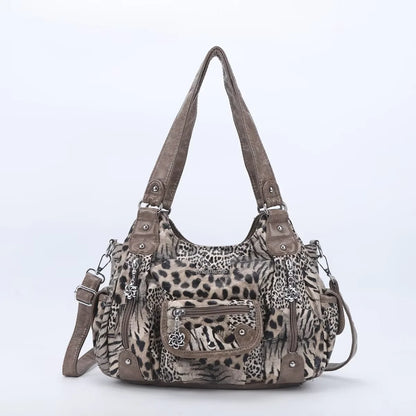Damen-Schultertasche Aus PU-Leder Mit Reißverschluss Und Innenfach Für Alltag Und Freizeit