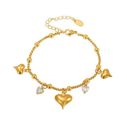 Damen-Armband mit Herz-Zirkonia aus Edelstahl