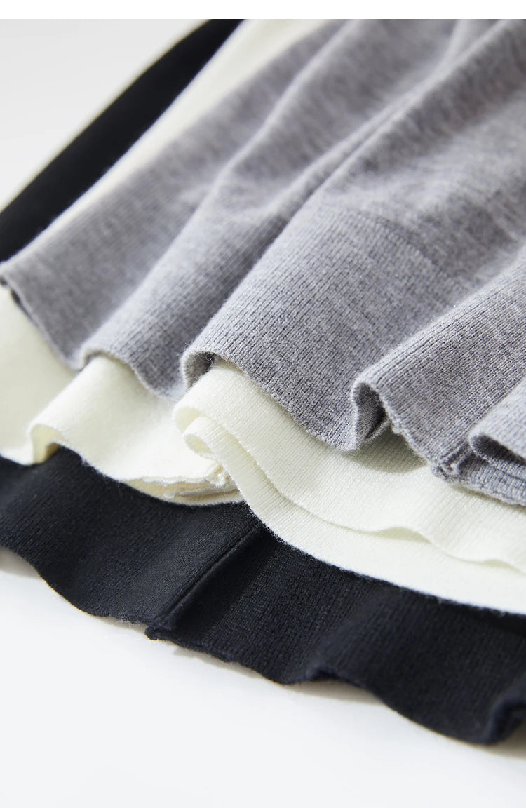 Damen-Strickjacke Rundhals Wolle Metallknopf dünn Büro Herbst
