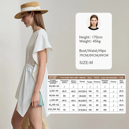 Damen T-Shirt mit rundem Hals und asymmetrischem Design für den Sommer