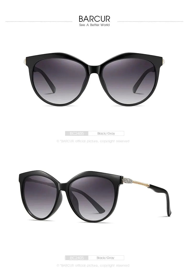 Damen-Sonnenbrille Cat Eye oval Farbverlauf UV400 polarisiert Basis