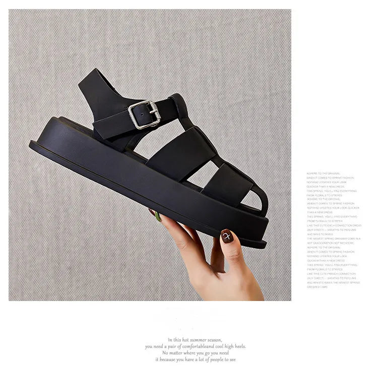AIYUQI Women's Sandals Closed toe 2025 Summer New Women Roman Sandals Leisure Thick Soled Fashion Woven Women's Shoes Sandals