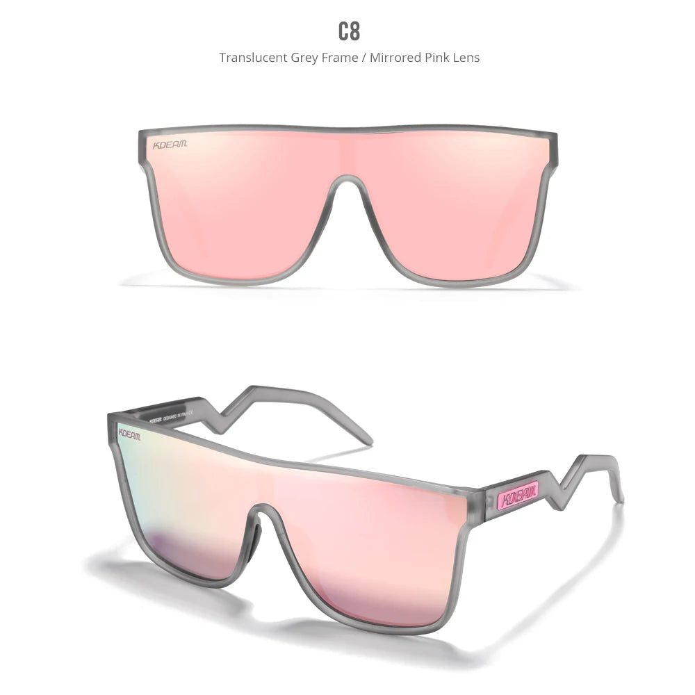 Sonnenbrille Einteiler übergroß polarisiert gebogene Gläser Herren