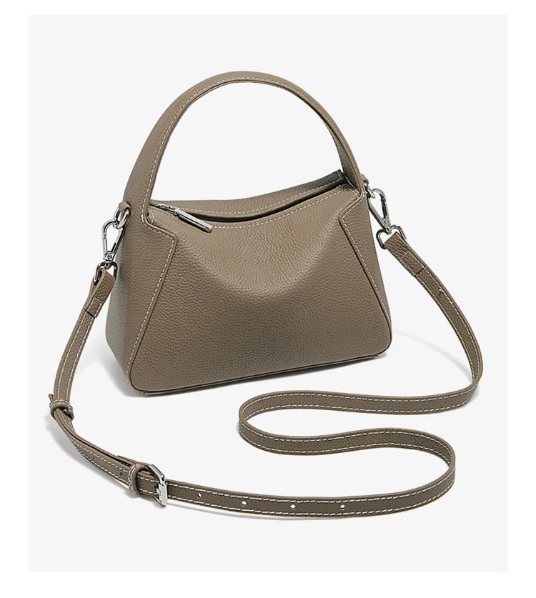 Damen Handtasche aus Rindsleder mit Crossbody-Tasche im Minimalistischen Stil