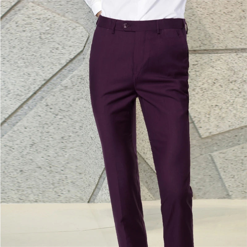 M-6XL Herrenmode Boutique Business Büro Anzughose Männlich Reine Farbe Freizeithose Formelle Bräutigam Hochzeitskleid Hose Hose