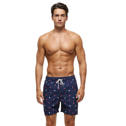 Herren-Shorts aus Polyester mit Reißverschlusstasche – schnelltrocknend für Gym, Surfen und Strand