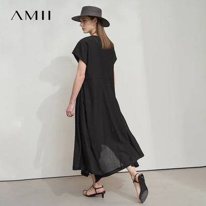 Elegantes Damen Chiffon Kleid Mit V-Ausschnitt Für Büro Und Freizeit
