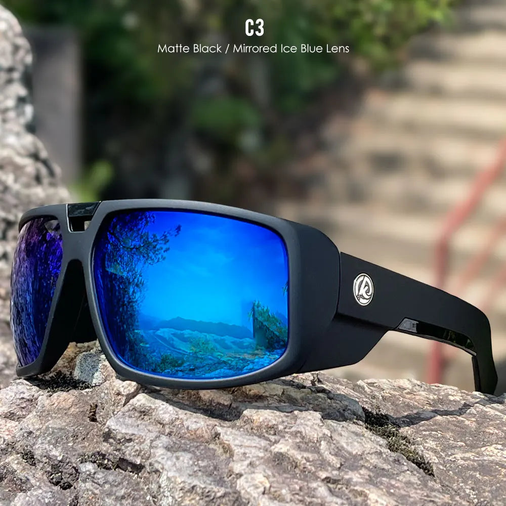 Sonnenbrille Sport polarisiert breiter Rahmen Outdoor Reißverschlussetui Herren