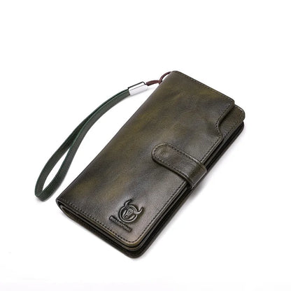 Unisex Geldbörse Langformat Bifold Mit RFID-Schutz Und Handgelenkband Für Mehrere Karten