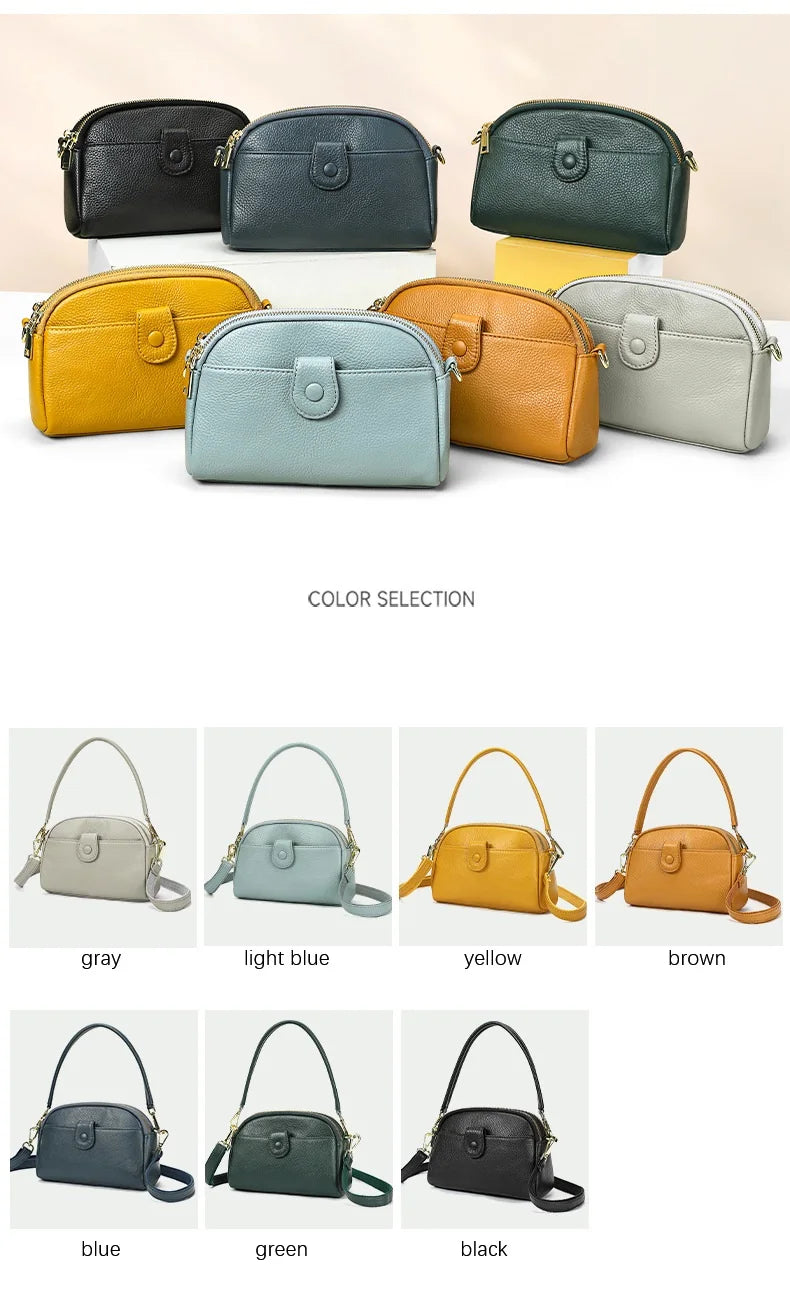 Damen-Handtasche Aus Rindleder Mit Mehreren Innenfächern Und Top-Griff Ideal für Alltag Und Abendveranstaltungen