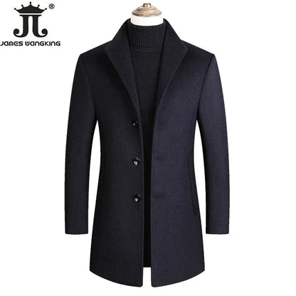 Eleganter Wollmantel für Herren – Herbst & Winter