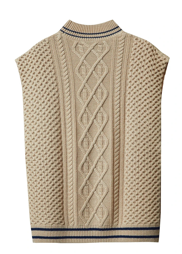 Damen-Halbrollkragen-Pullover ärmellos Weste Wolle-Mix Herbst