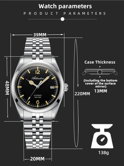 Herren-Automatikuhr mit Jubilee-Armband und Kalenderanzeige