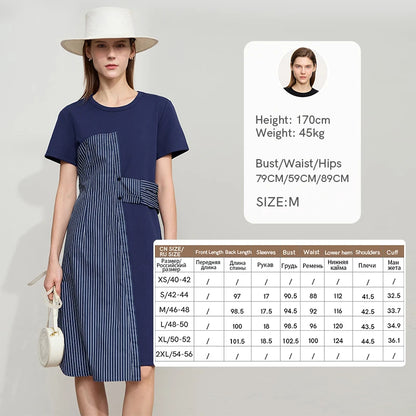 Trendiges Sommerkleid Mit Rundhals Und Kurzarm Für Damen Elegant
