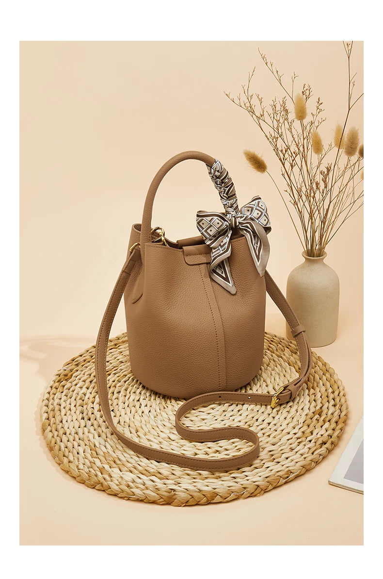 Damen Schultertasche Crossbody aus echtem Leder und Mikrofaser