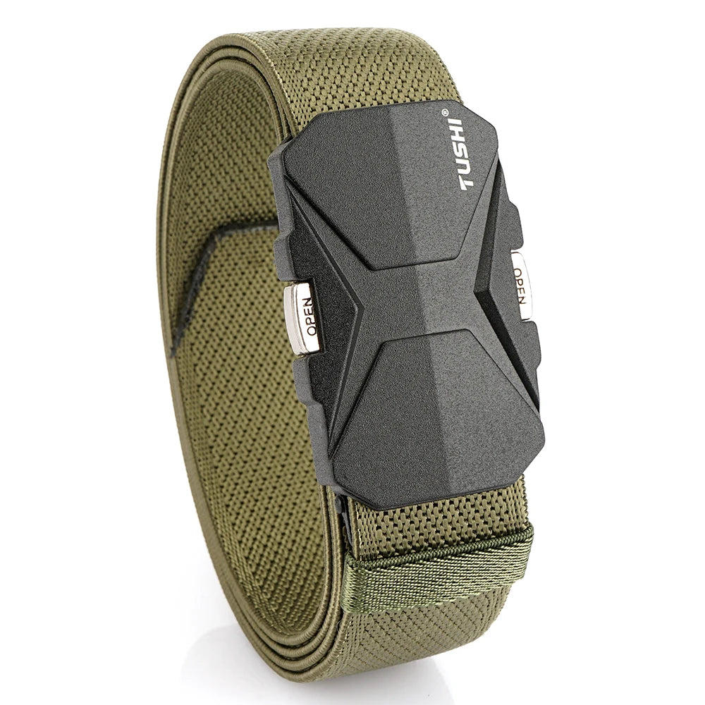 Herren-Gürtel Aus Nylonband Elastisch Mit Schnellverschluss Und Matte Metall-Schnalle Für Outdoor