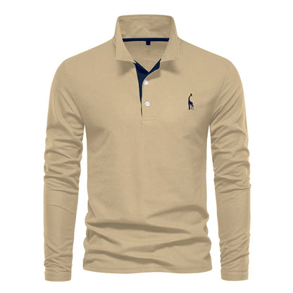 Premium Herren Langarm Polo Shirt Atmungsaktiv Und Elegant Für Business