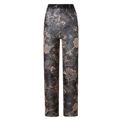 Damen-Hose mit Blumenmuster
