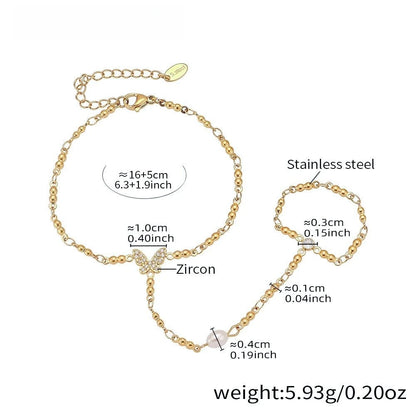 Damen-Charm-Armband mit 5A-Zirkonia aus Edelstahl