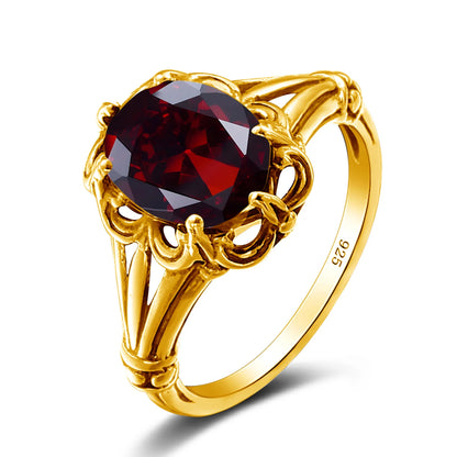 Damen-Ring aus Gelbgold mit ovalem Mystic Topas 8x10mm handgefertigt Schmuckgeschenk