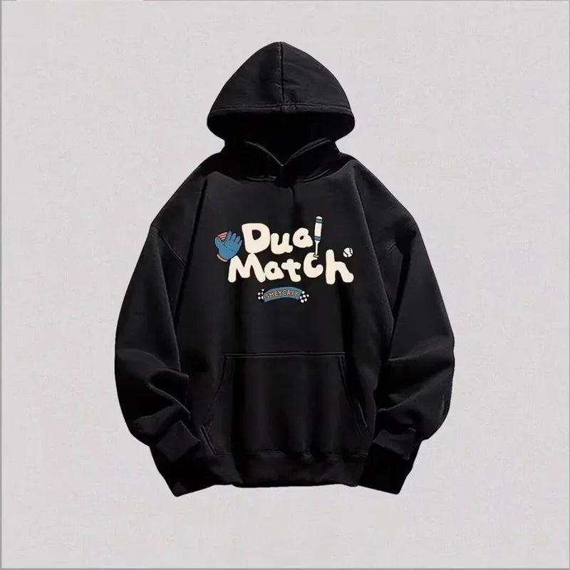 Herbst Anime Brief Gedruckt Mit Kapuze Sweatshirts Für Männer Fleece Y2K Streetwear Grafik Hoodies Hip Hop Harajuku Pullover Hoody