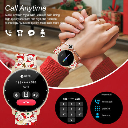 LIGE 2024 Neue Smart Uhr Für Männer Frauen 1,28 "Full Touch Screen Smartwatch Gesundheit Monitor BT Anrufe Smart Uhr weihnachten Strap