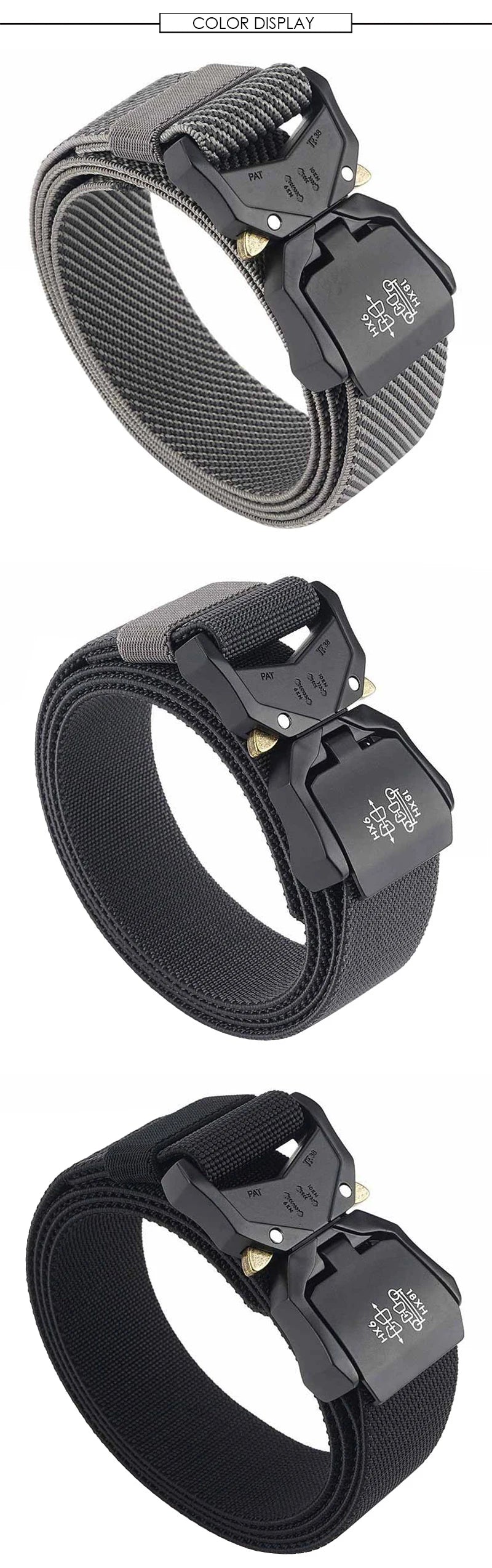 Unisex-Gürtel Schnellverschluss aus Nylon Elastisch 3,8 cm Breite Robuste Verarbeitung Alltagstauglich