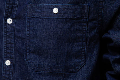 Herren Denim Hemd aus Baumwolle mit elastischem Design und doppelten Taschen