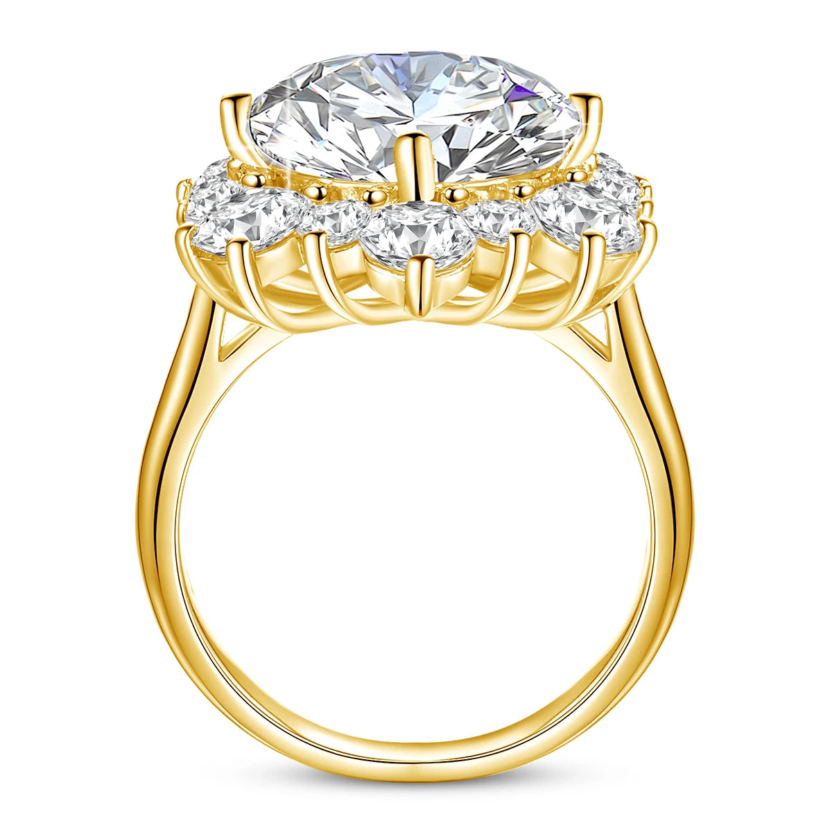 Damen-Ring Moissanit 8ct Rundschliff 13mm Zertifiziert für Verlobung oder Hochzeit