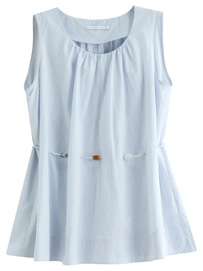 Lässige Damen-Bluse in Übergröße mit Schnalle und kurzen Ärmeln – Sommerbluse mit umgeschlagenem Kragen und figurbetonter Taille