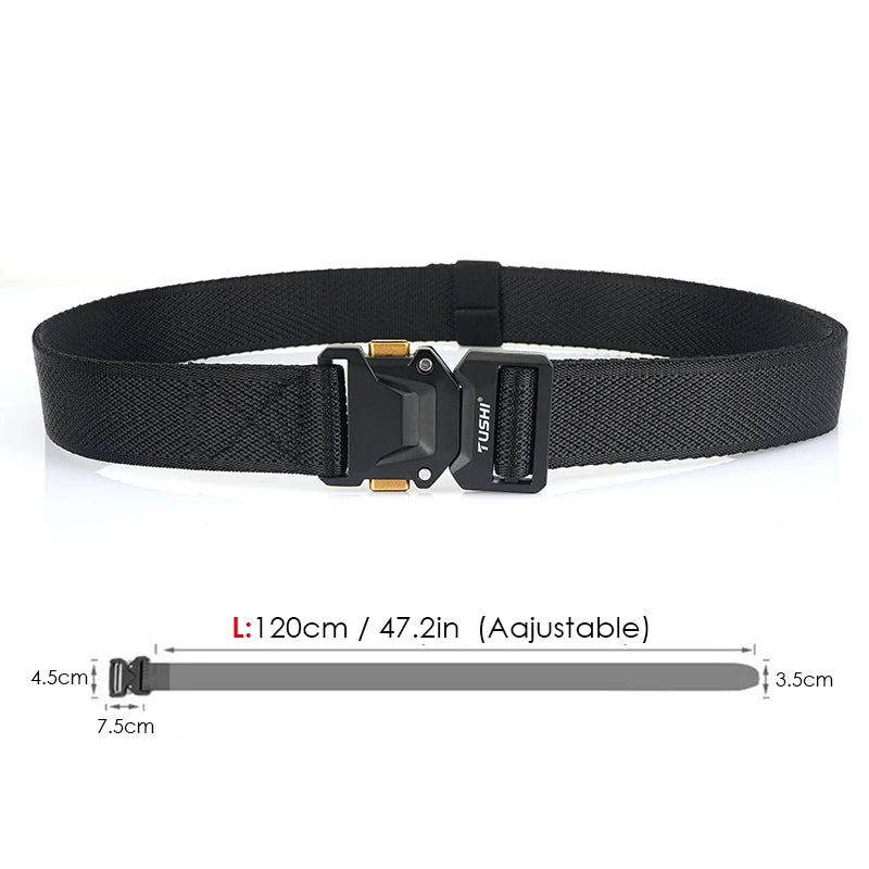 Unisex-Gürtel Mit Schnellverschluss Metall-Schnalle Breite 3,5 Zentimeter Geeignet Für Outdoor-Arbeit Und Freizeit
