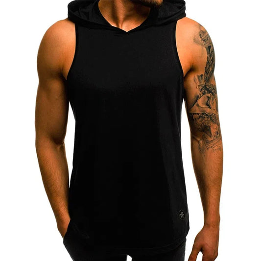 Ärmelloses Herren-Sportshirt mit großem V-Ausschnitt, lockerem Schnitt und schnelltrocknendem Material – ideal für Freizeit und Sport.