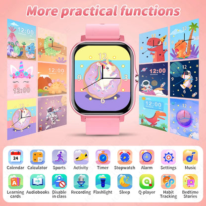 LIGE Kinder-Smartwatch für Mädchen und Jungen, Smartwatch im Alter von 3–12 Jahren, Lernspiel für Kinder, Tonaufzeichnung, Audio-Märchenbuch, Kinderuhr
