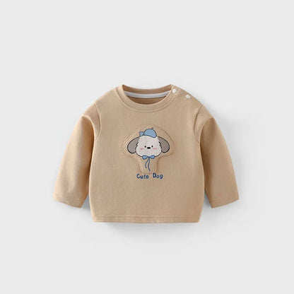 Mädchen T-Shirt im koreanischen Stil mit niedlichem Cartoon-Hundedesign