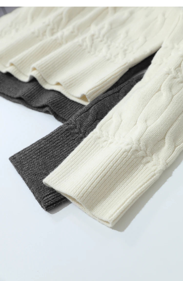 Damen-Rundhalspullover kurz einfarbig Retro locker Winter