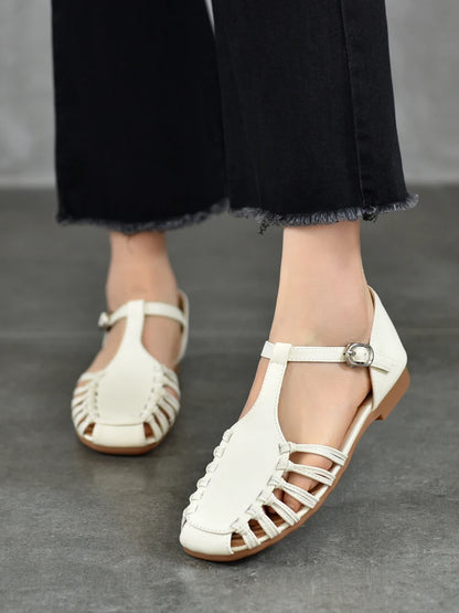 AIYUQI Damen-Sandalen, Sommer 2022, neue handgewebte römische Sandalen, weiblich, große Größe, rutschfeste Schweinekäfig-Schuhe für Damen