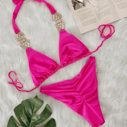 Dreiteiliger Damen-Bikini mit brasilianischem Schnitt – ideal für Strand und Pool