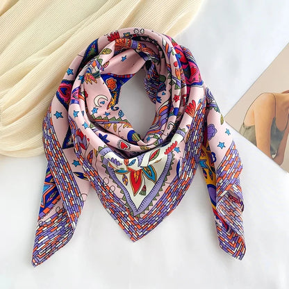 Damen Baumwollschal 90cm quadratisch Luxus Hijab Kopftuch Bandana Pashmina