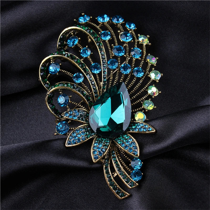 Brosche Blume Kristall Perle Luxus Anzug Party Bankett Damen